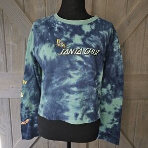 Santa Cruz Scattered Butterfly Long Sleeve Top sz Medium